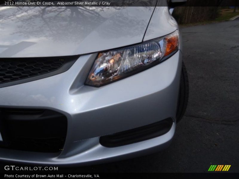 Alabaster Silver Metallic / Gray 2012 Honda Civic EX Coupe