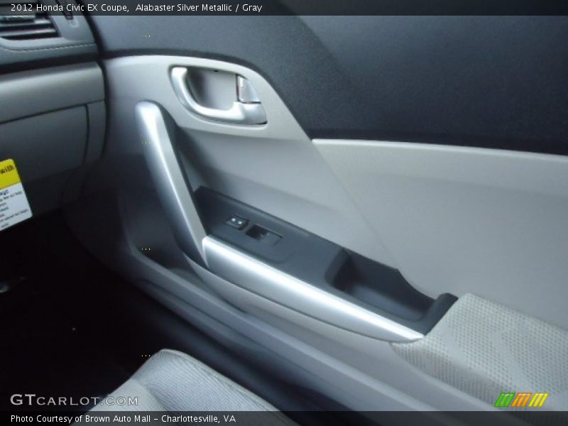 Alabaster Silver Metallic / Gray 2012 Honda Civic EX Coupe