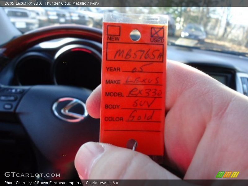 Thunder Cloud Metallic / Ivory 2005 Lexus RX 330