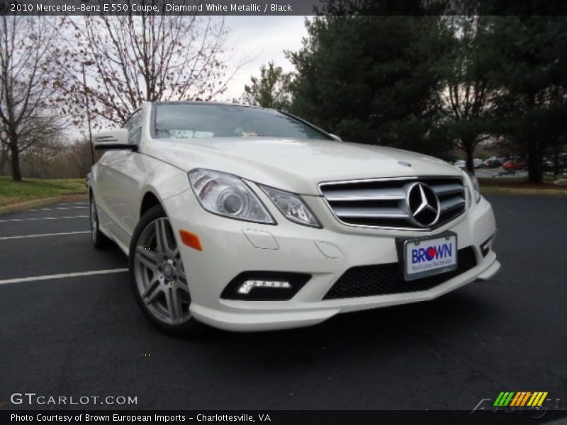 Diamond White Metallic / Black 2010 Mercedes-Benz E 550 Coupe