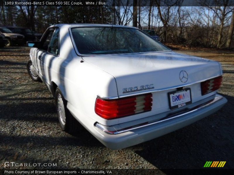 White / Blue 1989 Mercedes-Benz S Class 560 SEC Coupe