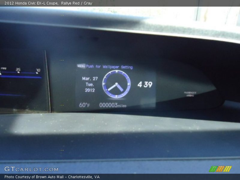 Rallye Red / Gray 2012 Honda Civic EX-L Coupe