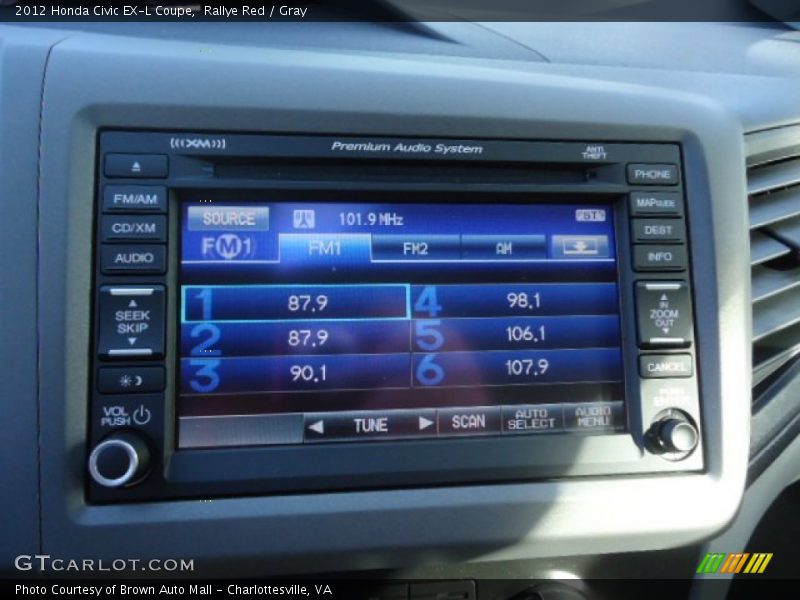 Rallye Red / Gray 2012 Honda Civic EX-L Coupe