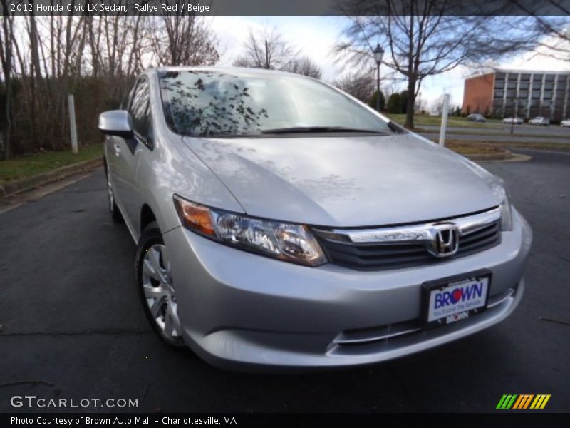Rallye Red / Beige 2012 Honda Civic LX Sedan