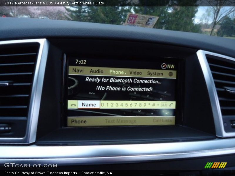 Arctic White / Black 2012 Mercedes-Benz ML 350 4Matic