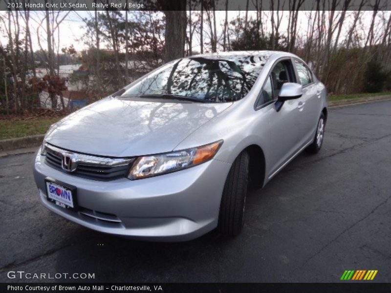 Rallye Red / Beige 2012 Honda Civic LX Sedan