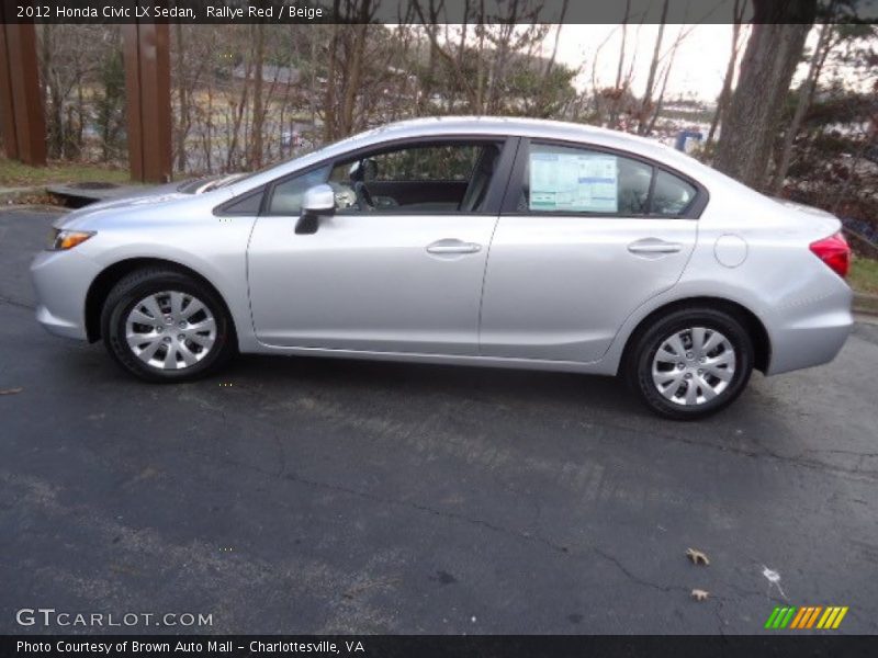 Rallye Red / Beige 2012 Honda Civic LX Sedan