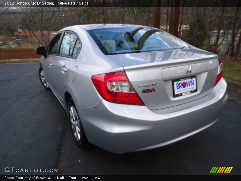 Rallye Red / Beige 2012 Honda Civic LX Sedan