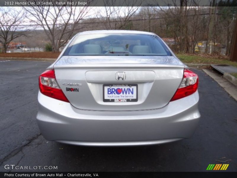 Rallye Red / Beige 2012 Honda Civic LX Sedan