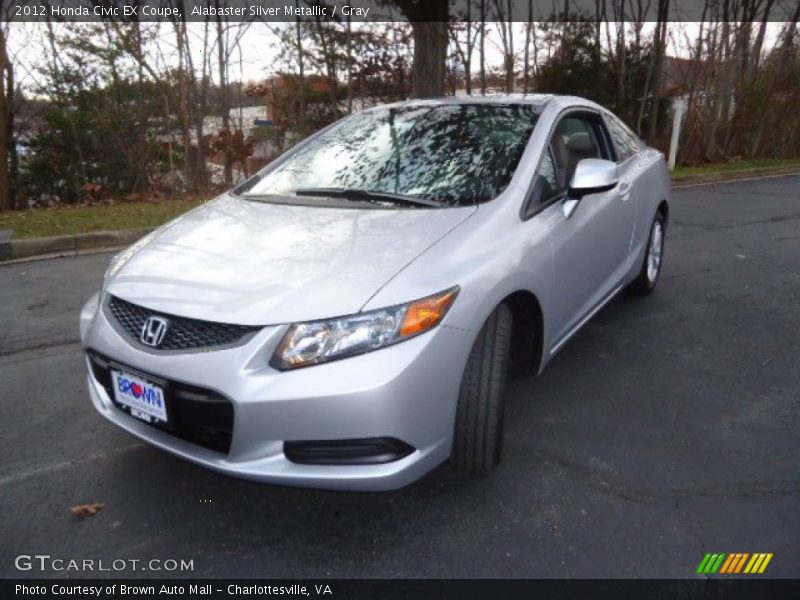 Alabaster Silver Metallic / Gray 2012 Honda Civic EX Coupe