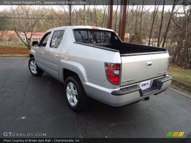 Alabaster Silver Metallic / Gray 2012 Honda Ridgeline RTL