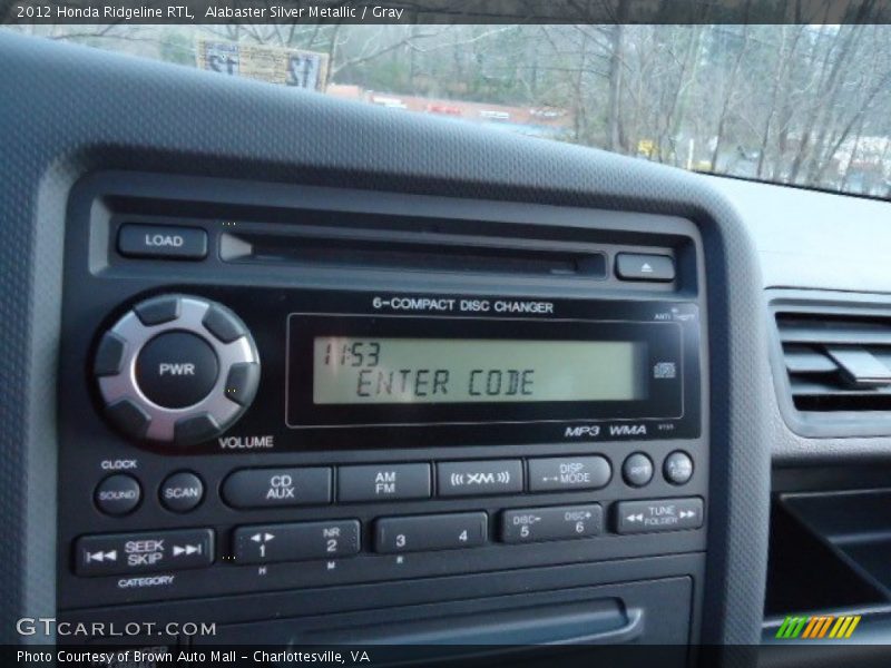 Alabaster Silver Metallic / Gray 2012 Honda Ridgeline RTL