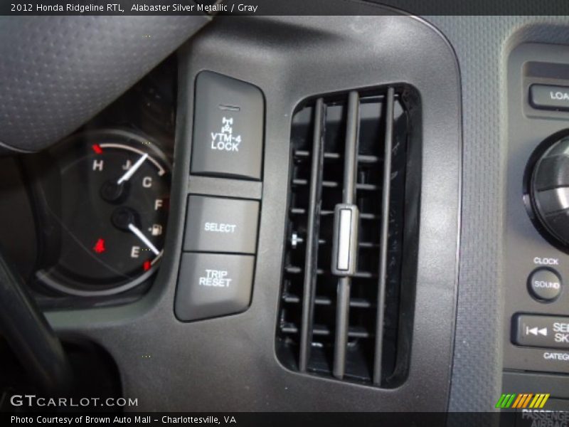 Alabaster Silver Metallic / Gray 2012 Honda Ridgeline RTL