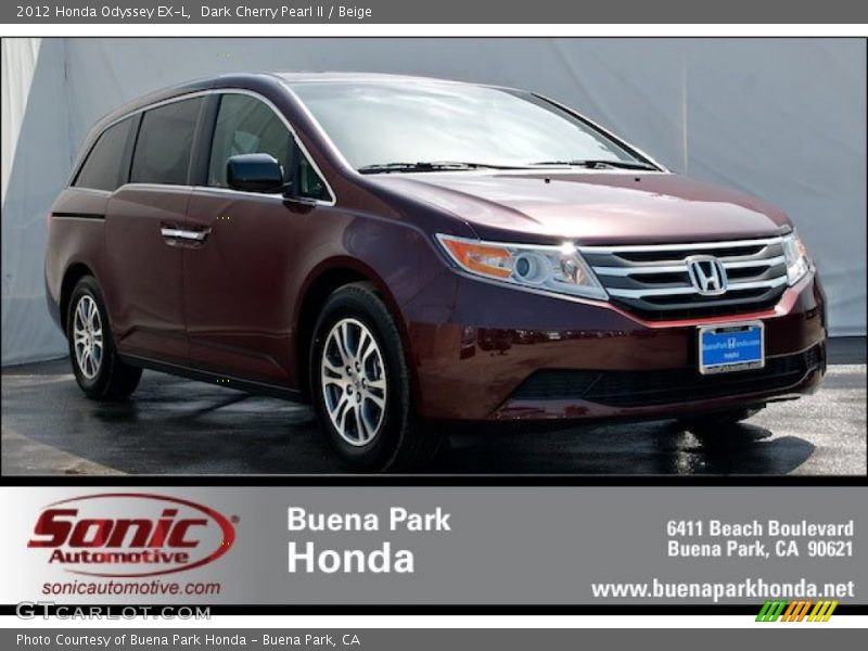 Dark Cherry Pearl II / Beige 2012 Honda Odyssey EX-L