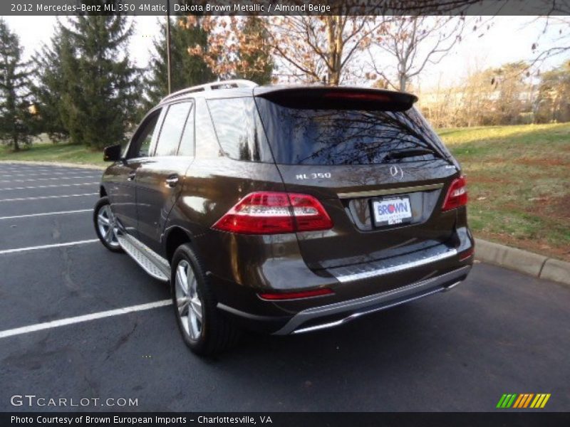 Dakota Brown Metallic / Almond Beige 2012 Mercedes-Benz ML 350 4Matic