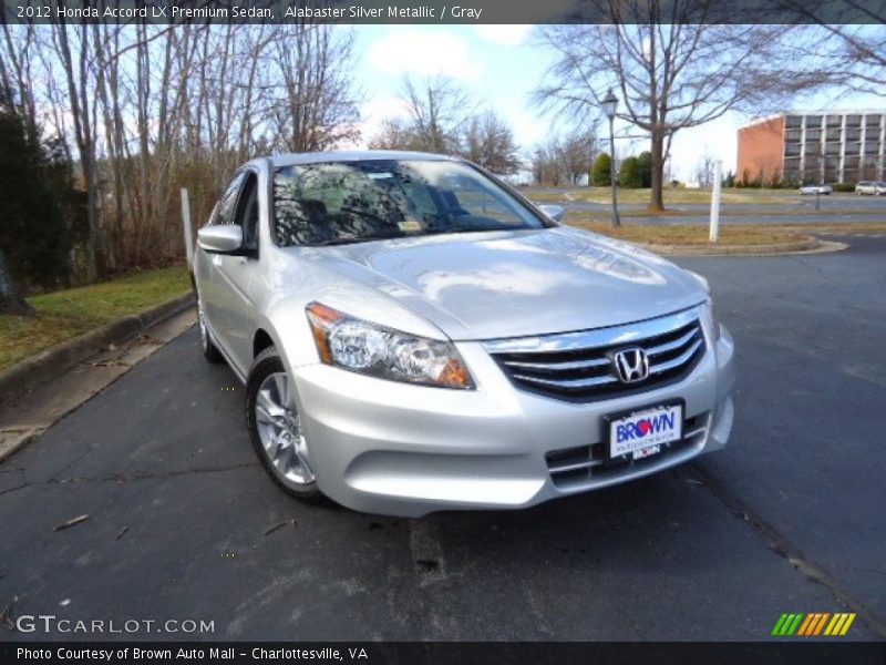 Alabaster Silver Metallic / Gray 2012 Honda Accord LX Premium Sedan