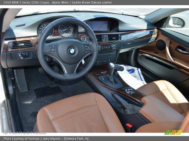 Alpine White / Saddle Brown Dakota Leather 2009 BMW 3 Series 328xi Coupe