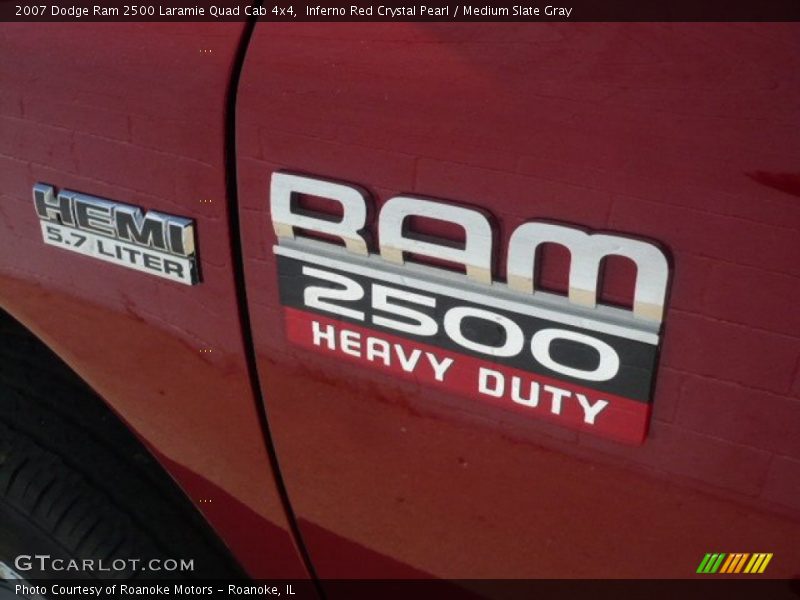 Inferno Red Crystal Pearl / Medium Slate Gray 2007 Dodge Ram 2500 Laramie Quad Cab 4x4