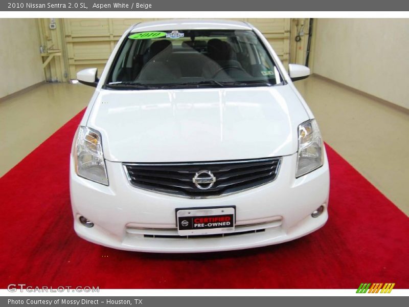 Aspen White / Beige 2010 Nissan Sentra 2.0 SL