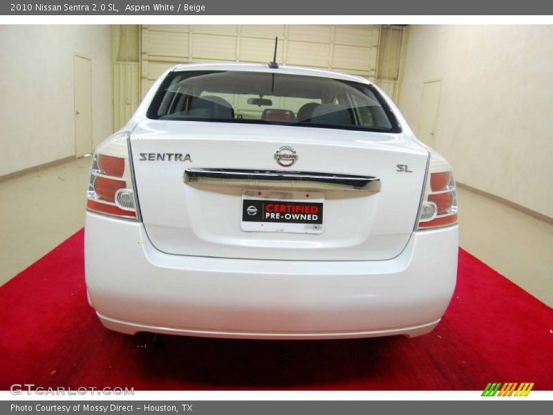 Aspen White / Beige 2010 Nissan Sentra 2.0 SL