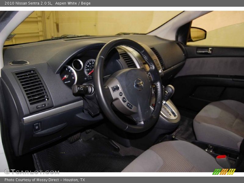 Aspen White / Beige 2010 Nissan Sentra 2.0 SL