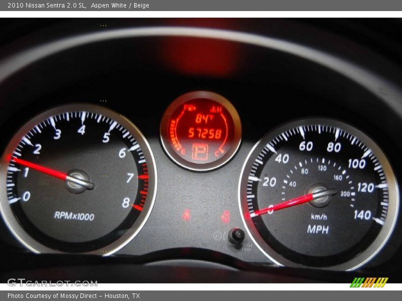 Aspen White / Beige 2010 Nissan Sentra 2.0 SL