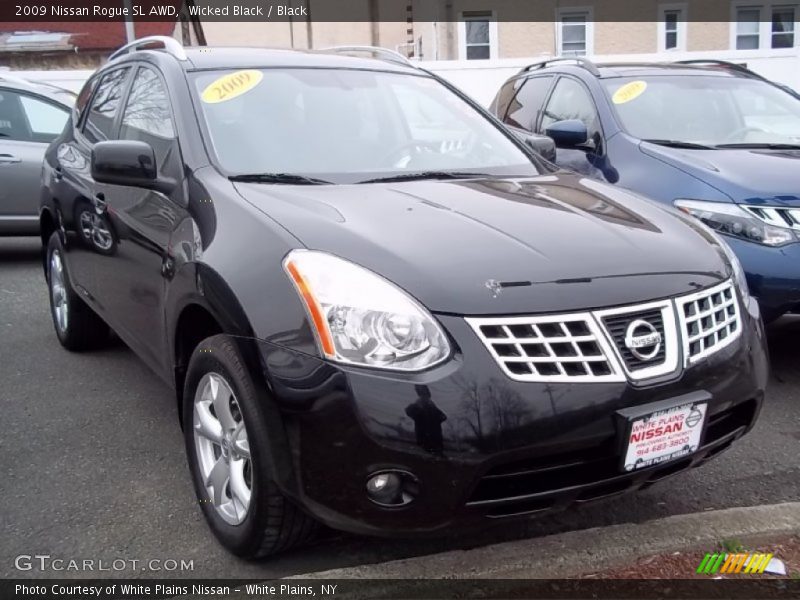 Wicked Black / Black 2009 Nissan Rogue SL AWD