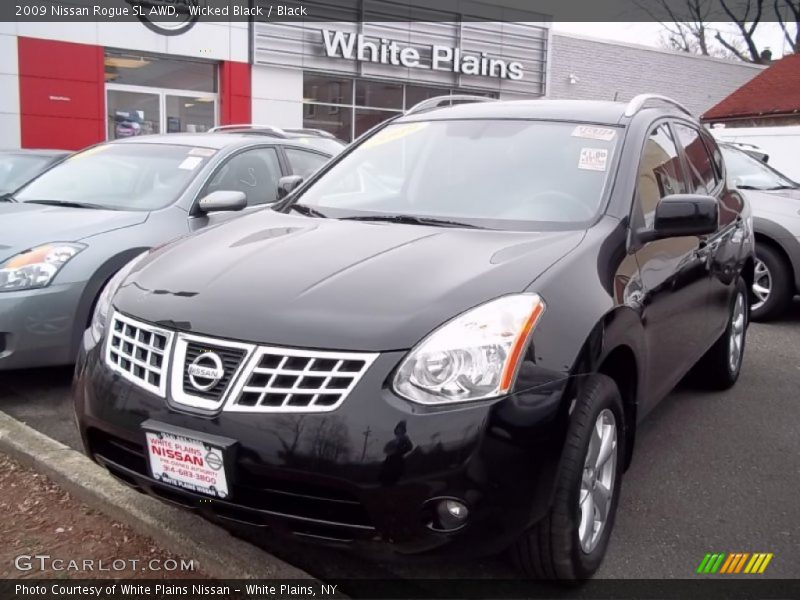 Wicked Black / Black 2009 Nissan Rogue SL AWD