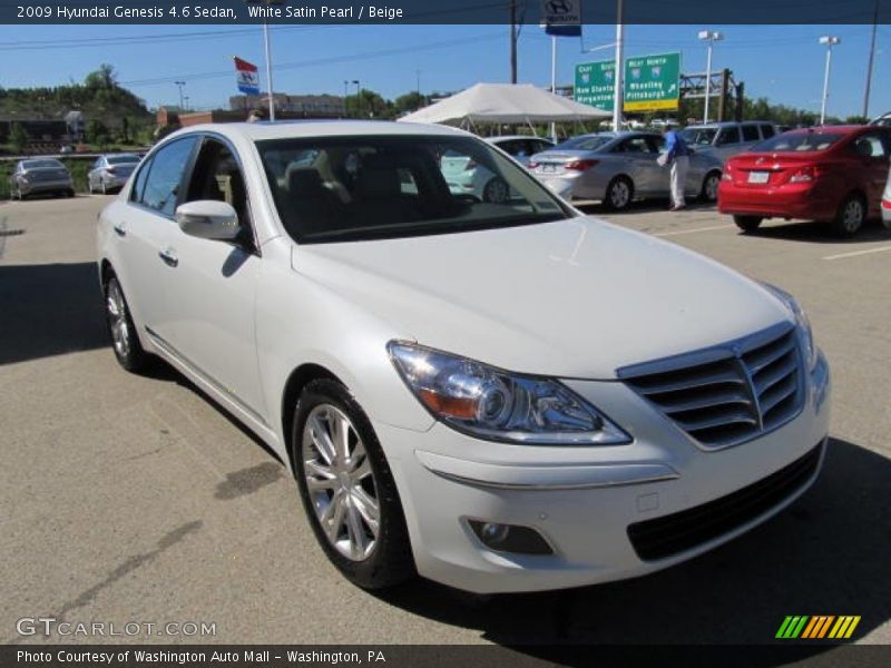 White Satin Pearl / Beige 2009 Hyundai Genesis 4.6 Sedan