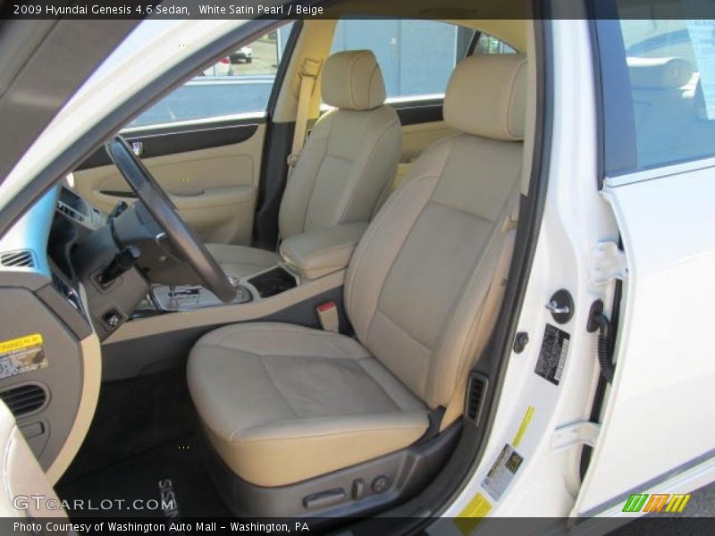 White Satin Pearl / Beige 2009 Hyundai Genesis 4.6 Sedan
