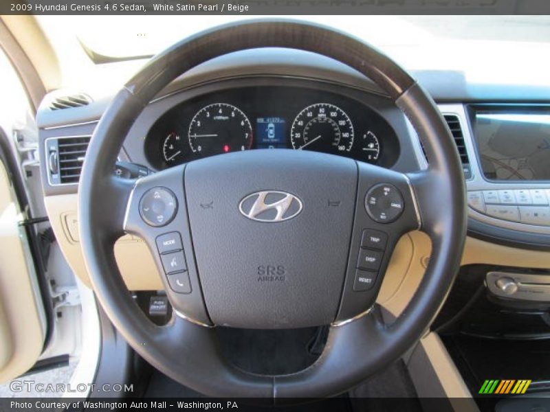 White Satin Pearl / Beige 2009 Hyundai Genesis 4.6 Sedan