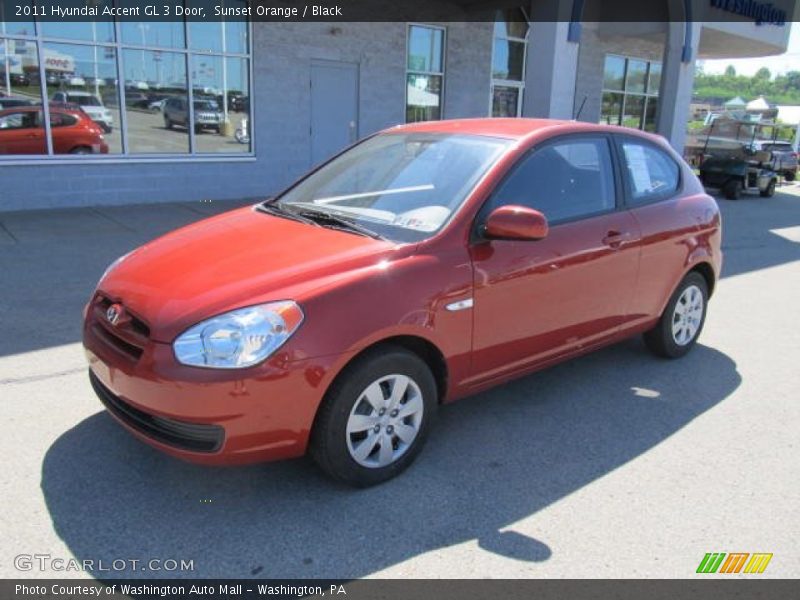 Sunset Orange / Black 2011 Hyundai Accent GL 3 Door