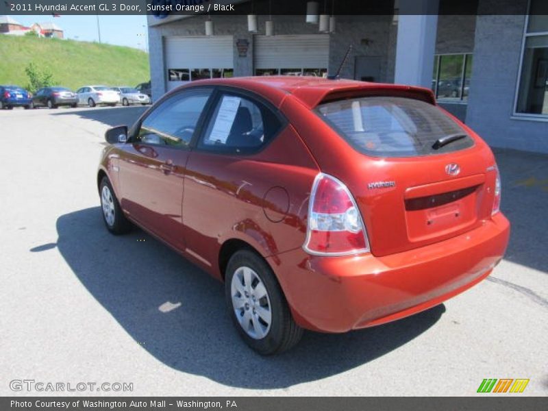 Sunset Orange / Black 2011 Hyundai Accent GL 3 Door