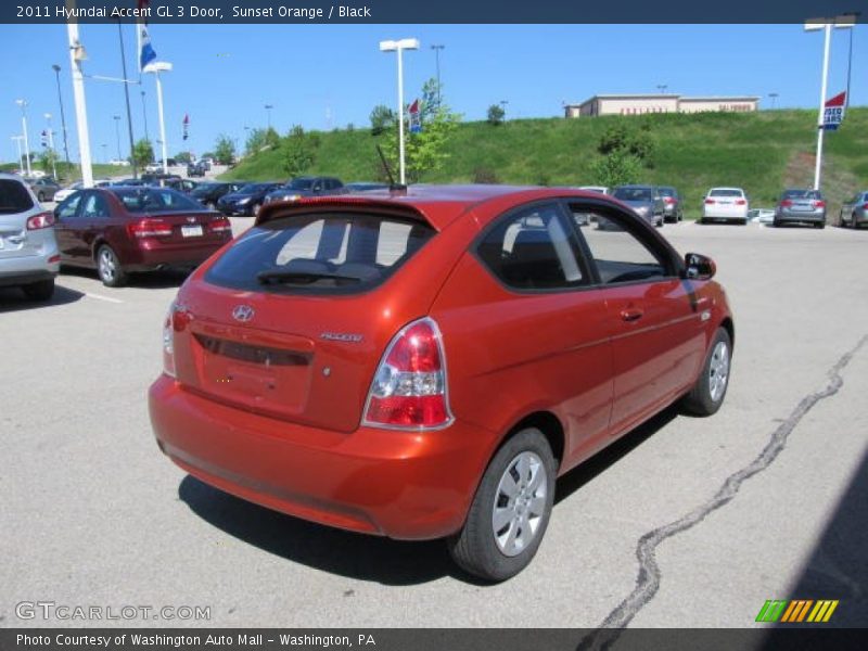 Sunset Orange / Black 2011 Hyundai Accent GL 3 Door