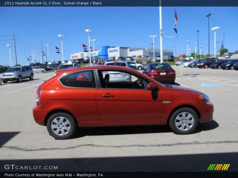 Sunset Orange / Black 2011 Hyundai Accent GL 3 Door