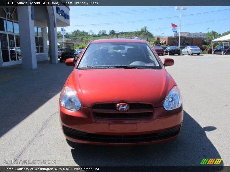 Sunset Orange / Black 2011 Hyundai Accent GL 3 Door