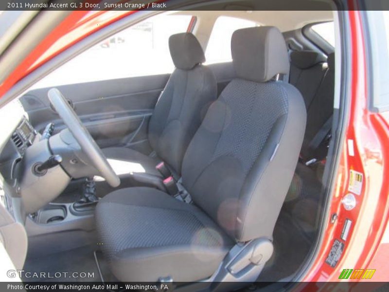 Sunset Orange / Black 2011 Hyundai Accent GL 3 Door