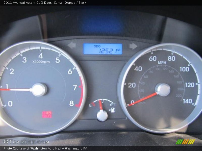 Sunset Orange / Black 2011 Hyundai Accent GL 3 Door