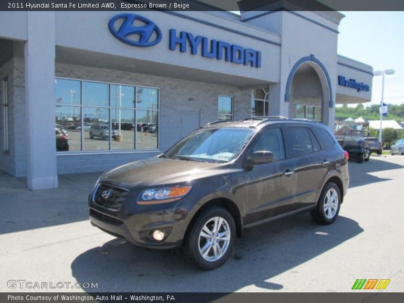 Espresso Brown / Beige 2011 Hyundai Santa Fe Limited AWD
