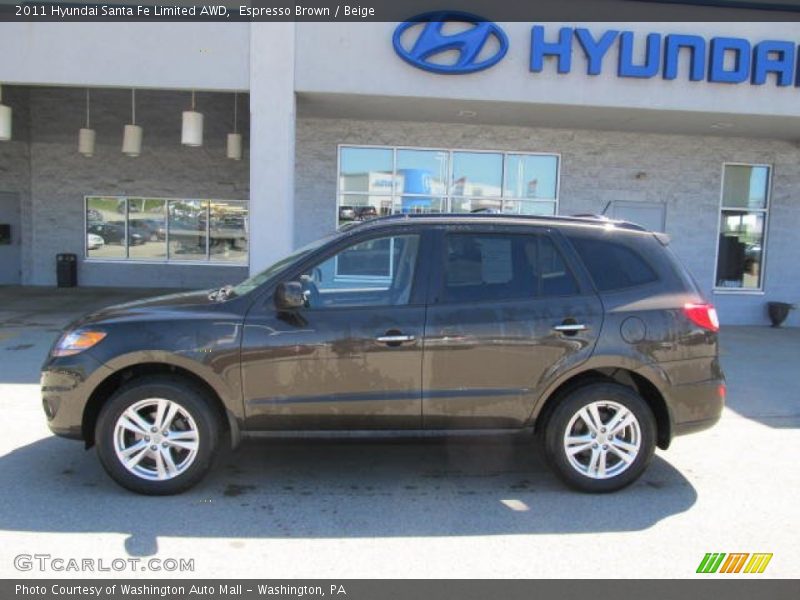 Espresso Brown / Beige 2011 Hyundai Santa Fe Limited AWD