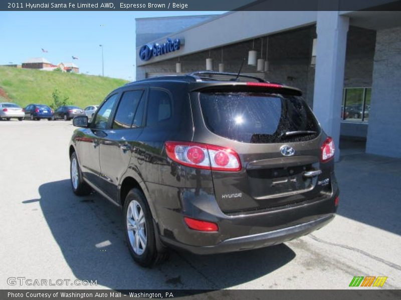 Espresso Brown / Beige 2011 Hyundai Santa Fe Limited AWD