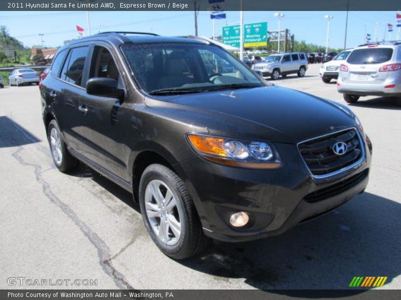 Espresso Brown / Beige 2011 Hyundai Santa Fe Limited AWD