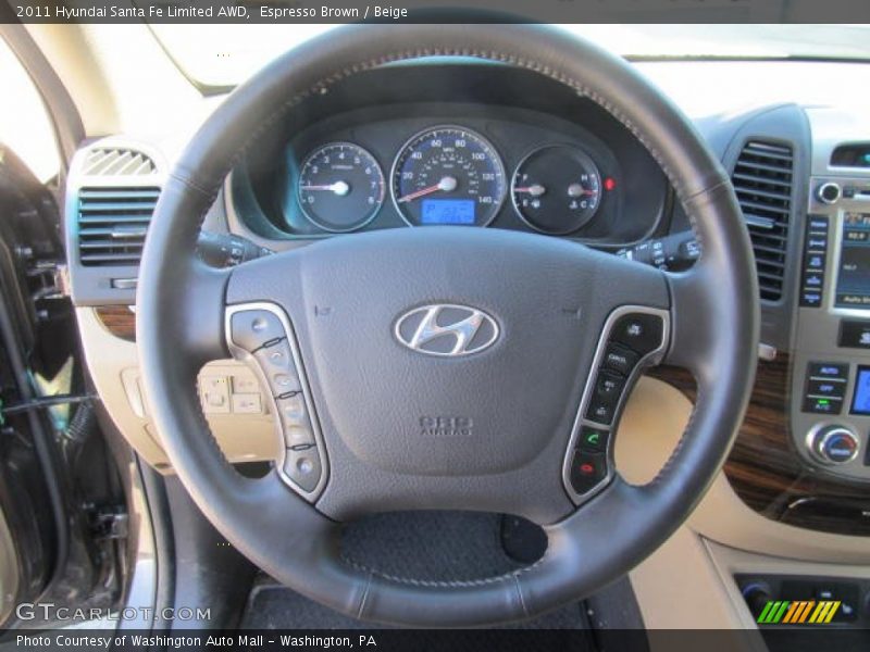 Espresso Brown / Beige 2011 Hyundai Santa Fe Limited AWD