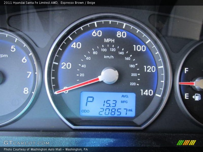 Espresso Brown / Beige 2011 Hyundai Santa Fe Limited AWD