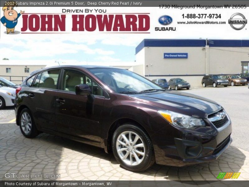 Deep Cherry Red Pearl / Ivory 2012 Subaru Impreza 2.0i Premium 5 Door