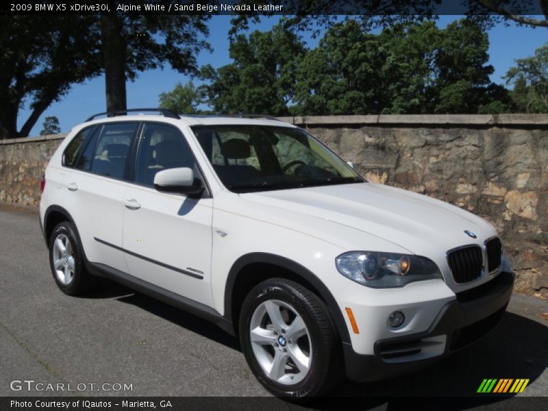 Alpine White / Sand Beige Nevada Leather 2009 BMW X5 xDrive30i
