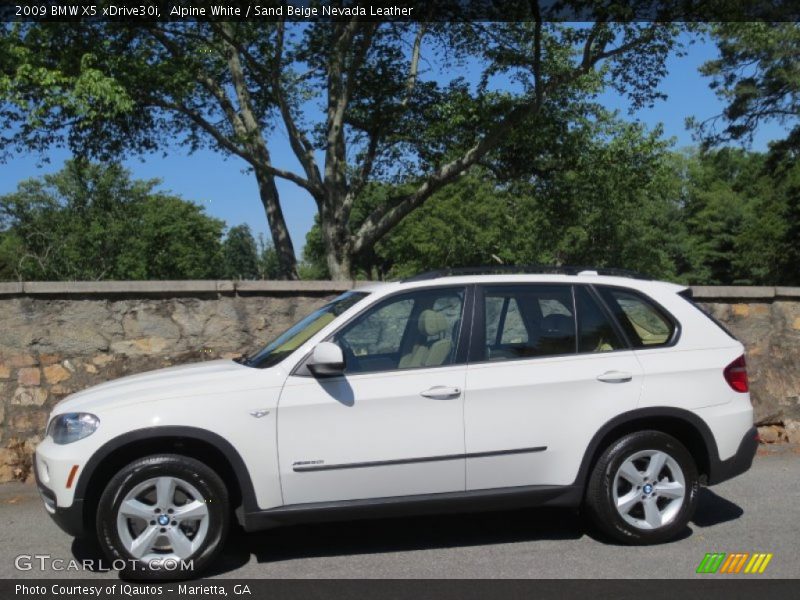 Alpine White / Sand Beige Nevada Leather 2009 BMW X5 xDrive30i