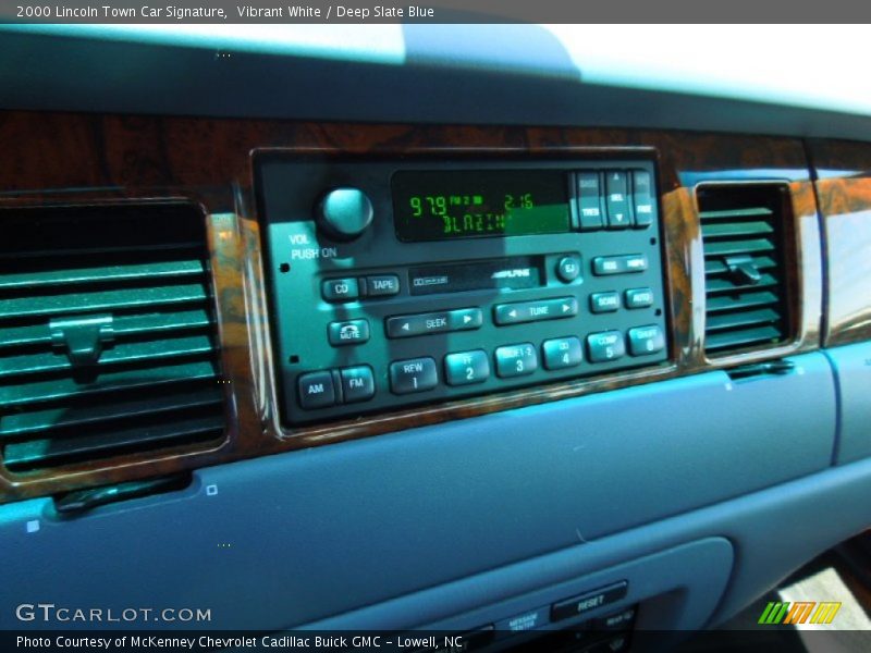 Vibrant White / Deep Slate Blue 2000 Lincoln Town Car Signature