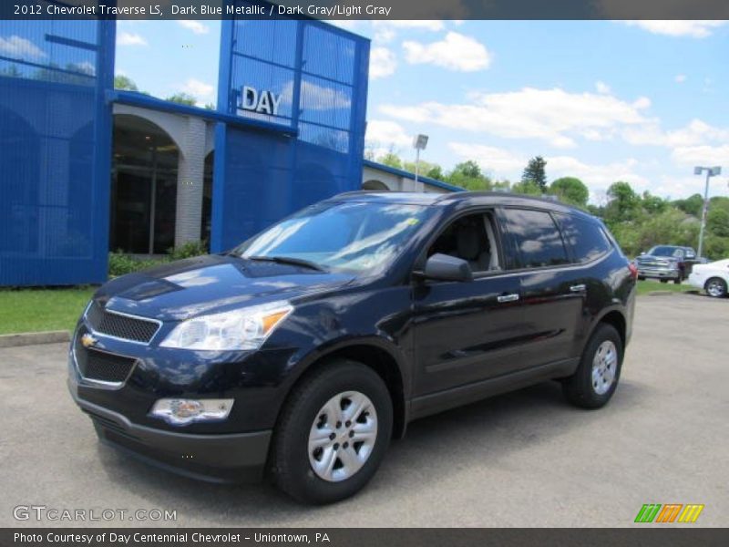 Dark Blue Metallic / Dark Gray/Light Gray 2012 Chevrolet Traverse LS