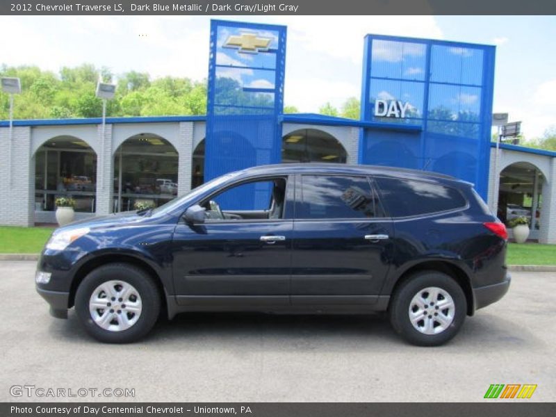 Dark Blue Metallic / Dark Gray/Light Gray 2012 Chevrolet Traverse LS